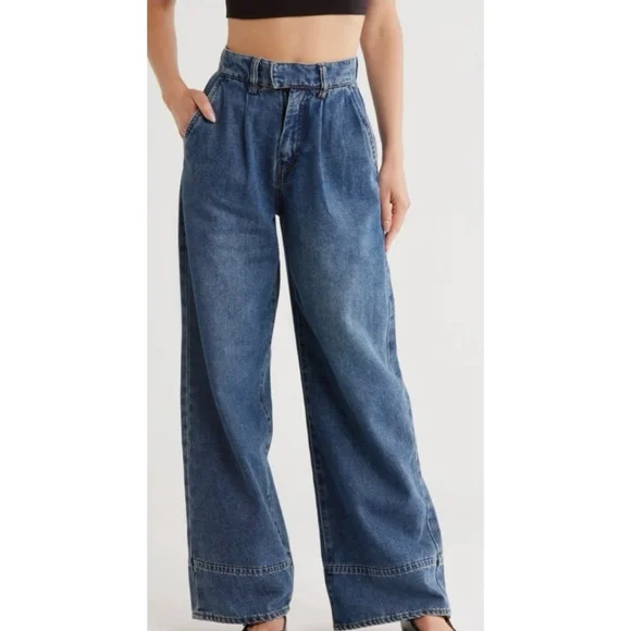 Habitual Women's Wide-Leg High Rise Denim Trouser Jeans - Picture 1 of 11